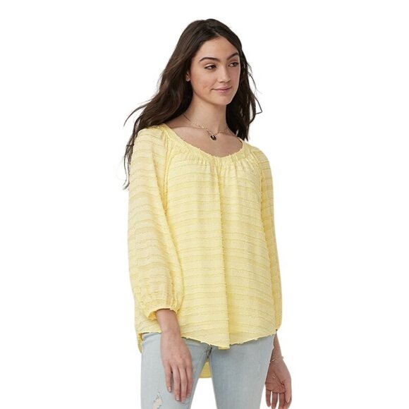 Lauren Conrad Pale Yellow Textured Blouse Size XL - Picture 1 of 9